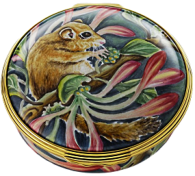 Dormouse (AK-DM) 2.36" diameter. Limited Edition of 30. Freehand painted by Angela Roberts.
