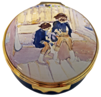 Vuillard's Children - Heritage Halcyon Days (33/6449) 2" diameter.  Lid inscribed - see photo. Certidicate of Authenticity. Limited Edition of 500.