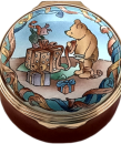 Winnie The Pooh Christmas Halcyon Days Enamels (01/7725) 1.62" diameter.