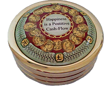 Happiness is a Positive Cash Flow Paperweight (75/101)   2.71" diameter.