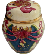 Honeysuckle Ginger Jar Dated Trial - Freehand painted by Angela Roberts.  2" H