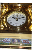 Christopher Columbus Desk Clock (61/8331) Aproximately 3" square.  Top opens and clock face lifts up.  Limited Edition of 125.