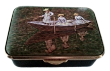 Monet La Barque (Staffordshire) 3" x 2". Freehand painted by Catherine Higham. Limited Edition of 10.