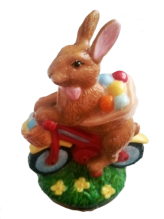 Easter Bunny Bike Bonbonniere  (46/W238) 3.5" tall. Dated 2004