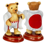 Sporting Teddy - Japan (000/09712) 3" tall x 1.75" diameter.