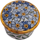 Forget-Me-Nots Staffordshire (04/710) Approximately 1.25" diameter with twist on/off lid.