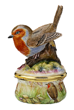 Robin - Bronte Porcelain (PLB-R)  4" tall. (2007) Freehand painted by Fiona Bakewell. Limited Edition of 50.