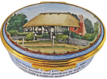 Alfriston House (Halcyon Days)  2.12" Oval Inside Lid Script:"To Commemorate the Centenary of The National Trust" Inside base Script see Photo. Limited Edition 750 & Certificate of Authenticity.
