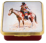 Remington Indian Brave (58/9567) 2" square. 150th anniversary of Frederic Remington's birth. Inside lid: Another Indian Scout on horseback. Limited Edition of 150.