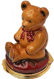 Teddy. Halcyon (01/3938)  3" tall. Made of all enamel.  Picture depicts two sides and the bottom. 