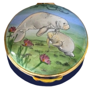 Manatees (Crummles)  2.25" diameter. Base: "HANDPAINTED EXCLUSIVELY FOR CAMERON & SMITH BY CRUMMLES & CO. LTD. LIMITED EDITION"