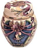 Honeysuckle Ginger Jar Dated Trial - Freehand painted by Angela Roberts.  2" H