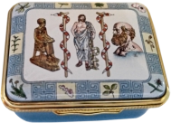 Medical Box (64/9068) 2" x 1.5" x .5"  Inside Lid: scroll & caduceus Painting. 