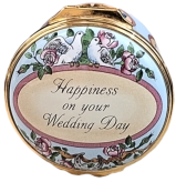 Halcyon Days Happiness on Your Wedding Day. 1.62" diameter