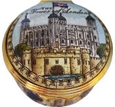 The Tower of London Halcyon Days (01/8979) 1.62" diameter. Historical Royal Palaces. Certificate of Authenticity. See Inside Photo for more details.