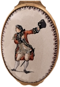 David Garrick as Benedict in Much Ado About Nothing Halcyon Days (02/) 2.12" Oval 